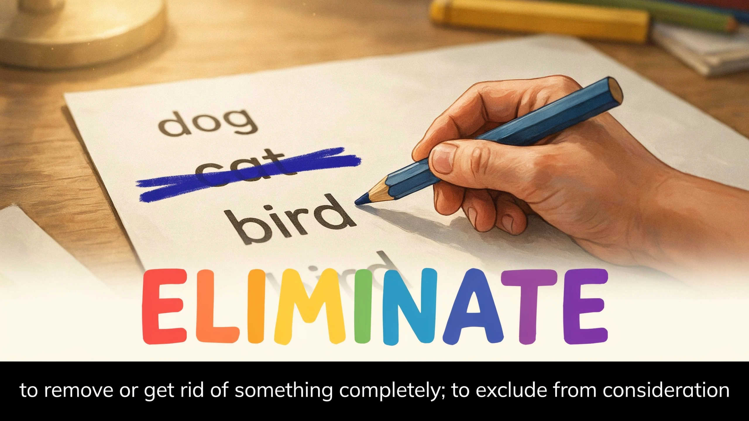 English Illustration for eliminate